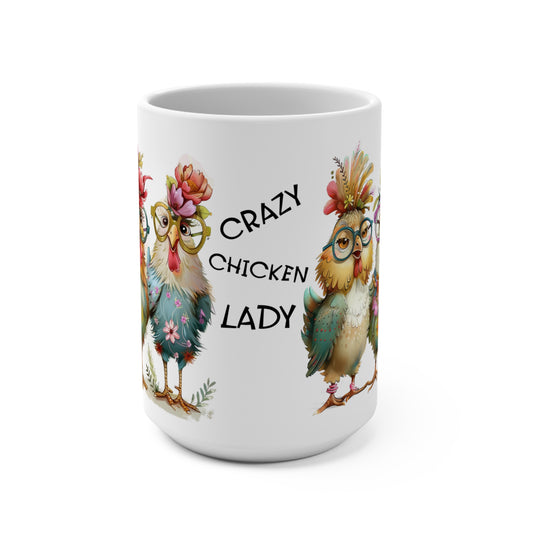 Whimsical Chicken Lady Mug